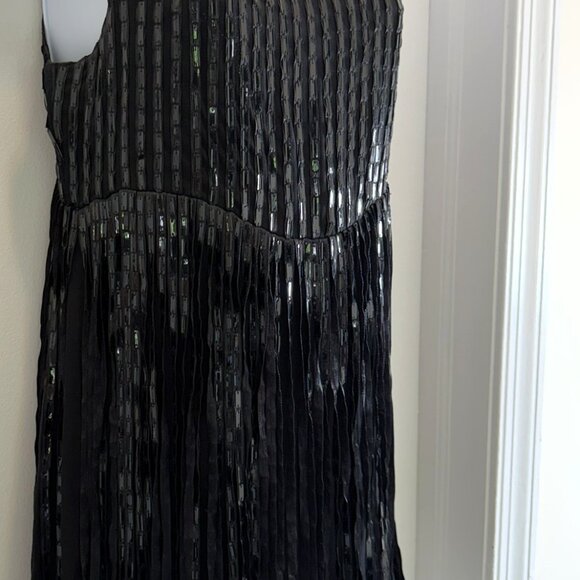Alice & Olivia black silk sleeveless cocktail dress Sz M - Picture 6 of 12
